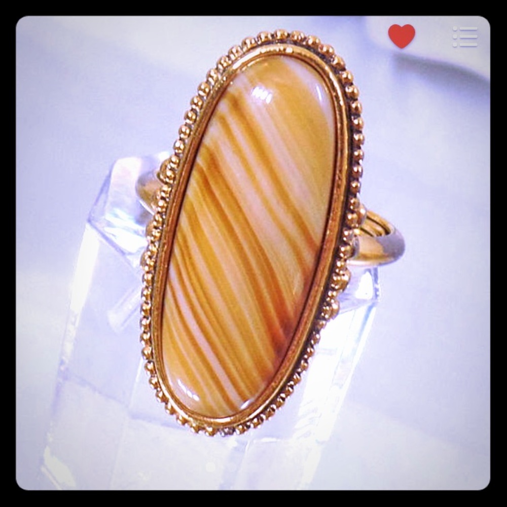 Vintage Banded Agate Ring.